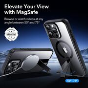 Husa iPhone 15 Pro Max ESR Boost Flickstand HaloLock, negru/transparenta