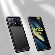 Husa pentru Poco F6 Pro Carbon Liquid Silicone, negru