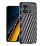 Husa pentru Poco F6 Pro Soft Carbon Fibre Design, Anti-Fingerprint, Anti-Scratch, negru