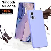 Husa pentru Motorola Moto G84 Liquid Silicone, subțire, captusita cu microfibra, anti amprentă, protectie cameră foto, mov