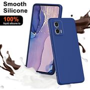 Husa pentru Motorola Moto G84 Liquid Silicone, subțire, captusita cu microfibra, anti amprentă, protectie cameră foto, albastru