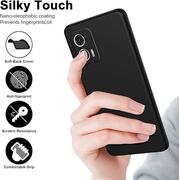 Husa pentru Motorola Moto G84 Liquid Silicone, subțire, captusita cu microfibra, anti amprentă, protectie cameră foto, negru