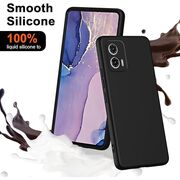 Husa pentru Motorola Moto G84 Liquid Silicone, subțire, captusita cu microfibra, anti amprentă, protectie cameră foto, negru
