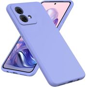 Husa pentru Motorola Moto G84 Liquid Silicone, subțire, captusita cu microfibra, anti amprentă, protectie cameră foto, mov
