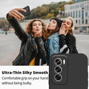 Husa pentru Oppo Reno 12 Liquid Silicone, subțire, captusita cu microfibra, anti amprentă, protectie cameră foto, negru