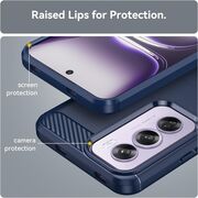 Husa pentru Oppo Reno 12 Pro Carbon Liquid Silicone, navy blue