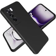 Husa pentru Oppo Reno 12 Liquid Silicone, subțire, captusita cu microfibra, anti amprentă, protectie cameră foto, negru