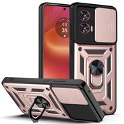 Husa pentru Motorola Edge 50 Fusion cu inel Ring Armor Kickstand Tough Rugged, rose gold