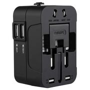 Adaptor priza EU la US, UK, AUS, 2 x USB, Techsuit, HHT202