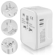 Adaptor priza EU la US, UK, AUS, 2 x USB-C, Techsuit, HHT202-2C