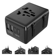 Adaptor priza EU la US, UK, AUS, 2xUSB-C, 2xUSB, Techsuit, HHt204A