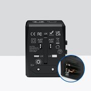 Adaptor priza EU la US, UK, AUS, PD20W, 2 x USB, 2 xType-C Techsuit, HHT904