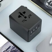 Adaptor priza EU la US, UK, AUS, PD30W, 3 x USB, Type-C, Techsuit, HHT904