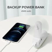 Ventilator portabil premium pliabil, 3 in 1, cu lanterna si acumulator extern 4500 mAh, max 40 ore de functionare, reincarcabil, USB-C, 3 viteze, maro