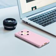 Husa pentru Honor Magic 6 Lite Liquid Silicone, subțire, captusita cu microfibra, anti amprentă, protectie cameră foto, roz