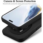 Husa pentru Honor Magic 6 Pro Liquid Silicone, subțire, captusita cu microfibra, anti amprentă, protectie cameră foto, negru