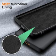 Husa pentru Honor Magic 6 Lite Liquid Silicone, subțire, captusita cu microfibra, anti amprentă, protectie cameră foto, negru
