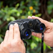 Binoclu 12 x 25 compact, Lentile Prism BAK4, Easy Focus, portabil, pentru vanatoare, hobby, sport, calatorii, negru