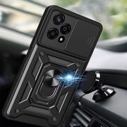 Husa pentru Honor 200 Pro Ring Armor Kickstand Tough Rugged Cover cu protectie camera, navy blue