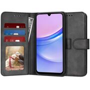 Husa pentru Samsung Galaxy A15 tip carte 360 Kickstand cu sloturi pentru card, negru