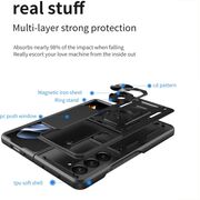 Husa pentru Samsung Galaxy Z Fold 6 cu inel Ring Armor Kickstand Tough, protectie camera, rose gold