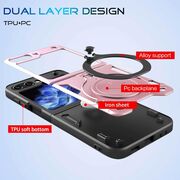 Husa pentru Samsung Galaxy Z Flip 6 Ring Holder Stand Shockproof, rose gold