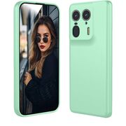 Husa pentru Motorola Edge 50 Ultra Liquid Silicone, subțire, captusita cu microfibra, anti amprentă, protectie cameră foto, verde deschis