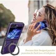 Husa pentru Samsung Galaxy Z Flip 6 Ring Holder Stand Shockproof, mov