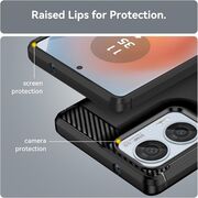 Husa pentru Motorola Moto G85 Carbon Liquid Silicone, negru