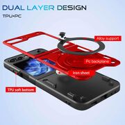 Husa pentru Samsung Galaxy Z Flip 6 Ring Holder Stand Shockproof, rosu