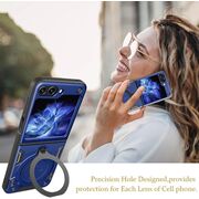 Husa pentru Samsung Galaxy Z Flip 6 Ring Holder Stand Shockproof, albastru