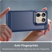 Husa pentru Motorola Edge 50 Ultra Carbon Liquid Silicone, navy blue