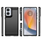 Husa pentru Motorola Moto G85 Carbon Liquid Silicone, negru