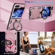 Husa pentru Samsung Galaxy Z Flip 6 Ring Holder Stand Shockproof, rose gold