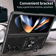 Husa pentru Samsung Galaxy Z Fold 6 cu inel Ring Armor Kickstand Tough, protectie camera, rose gold
