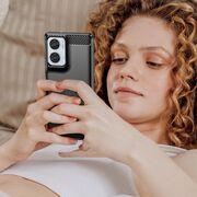 Husa pentru Motorola Moto G85 Carbon Liquid Silicone, negru
