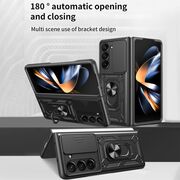 Husa pentru Samsung Galaxy Z Fold 6 cu inel Ring Armor Kickstand Tough, protectie camera, rose gold