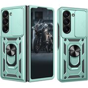 Husa pentru Samsung Galaxy Z Fold 6 cu inel Ring Armor Kickstand Tough, protectie camera, verde