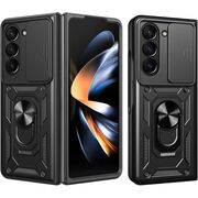 Husa pentru Samsung Galaxy Z Fold 6 cu inel Ring Armor Kickstand Tough, protectie camera, negru