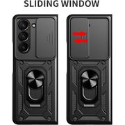 Husa pentru Samsung Galaxy Z Fold 6 cu inel Ring Armor Kickstand Tough, protectie camera, rose gold