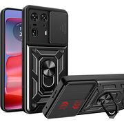 Husa pentru Motorola Edge 50 Ultra cu inel Ring Armor Kickstand Tough Rugged, negru