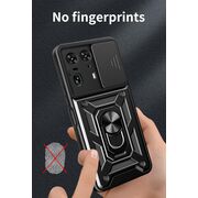 Husa pentru Motorola Edge 50 Ultra cu inel Ring Armor Kickstand Tough Rugged, negru