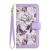 Husa tip carte pentru Honor 200 Lite, functie stand si port carduri, butterfly mov