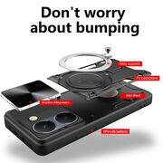 Husa pentru Honor 200 Pro cu protecție pentru cameră și suport magnetic integrat Ring Shockproof, rose gold