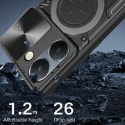 Husa pentru Honor 200 Pro cu protecție pentru cameră și suport magnetic integrat Ring Shockproof, rose gold