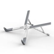 Stand Laptop Reglabil din Aluminiu ULS300 – Suport Rabatabil, Antialunecare, 5 Trepte de Înălțime, Compatibil până la 16” – Design Ergonomic și Portabil, argintiu