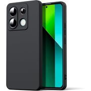 Husa pentru Xiaomi Redmi Note 13 Pro 5G Liquid Silicone, subțire, captusita cu microfibra, anti amprentă, protectie cameră foto, negru