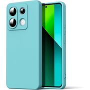 Husa pentru Xiaomi Redmi Note 13 Pro 5G Liquid Silicone, subțire, captusita cu microfibra, anti amprentă, protectie cameră foto, turcoaz