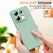 Husa pentru Xiaomi Redmi Note 13 Pro 5G Liquid Silicone, subțire, captusita cu microfibra, anti amprentă, protectie cameră foto, verde