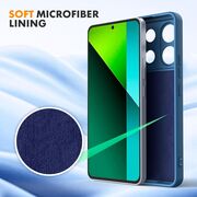 Husa pentru Xiaomi Redmi Note 13 Pro 5G Liquid Silicone, subțire, captusita cu microfibra, anti amprentă, protectie cameră foto, albastru